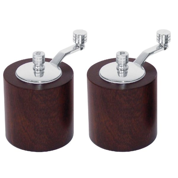 ce247 dark wood salt pepper grinder set